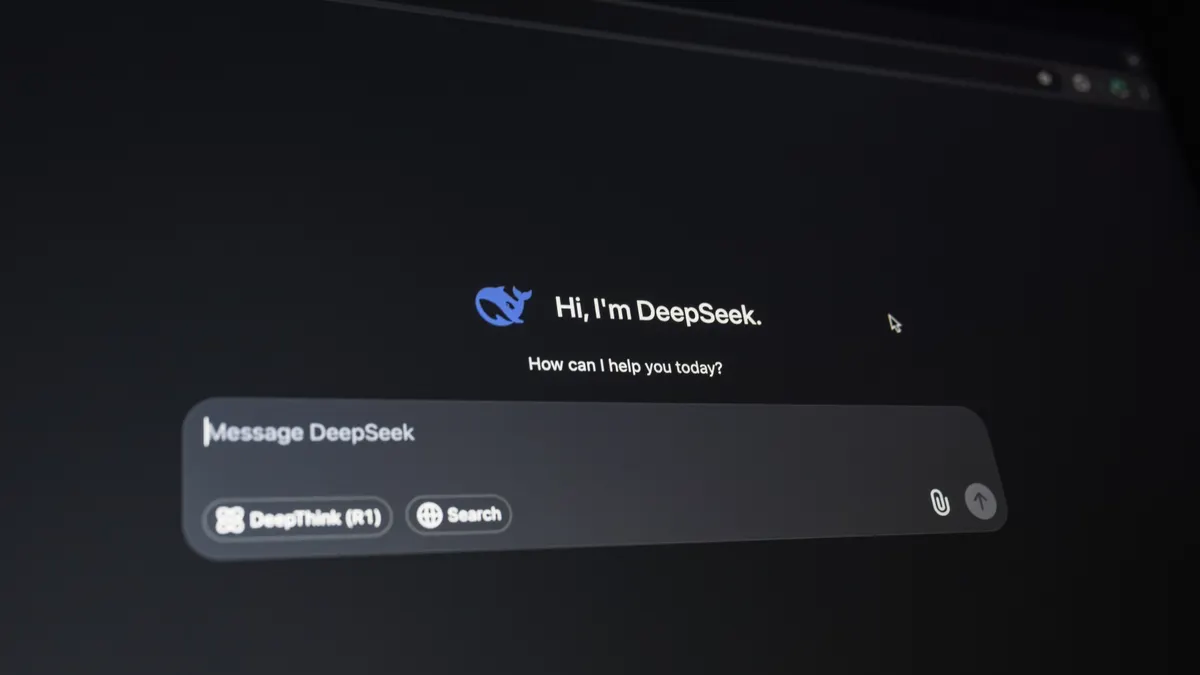 AI writing tool purchasing and setup — The Complete Guide DeepSeek chat interface on a screen