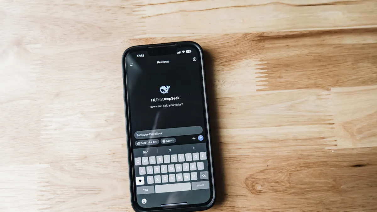 Grammarly AI review for writing assistance Grammarly AI review for writing assistance — Smartphone with AI Chat Interface on Wooden Surface
